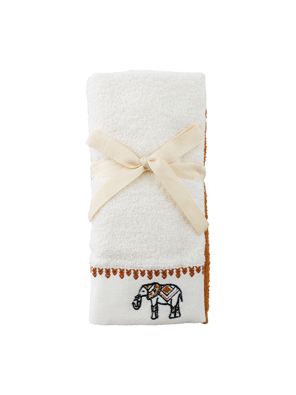 Elephant Embroidered Hand Towel 2 Pack 30x50 Cm-7