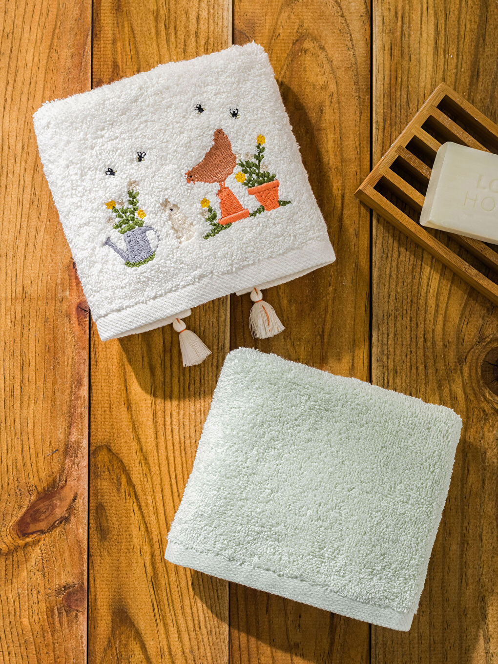 Embroidered Hand Towel 2 Pcs 30x50 Cm-2