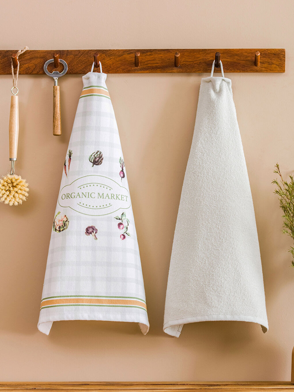 منشفة تجفيف مطبوع عليها خضروات - مجموعتين 40x50 سم