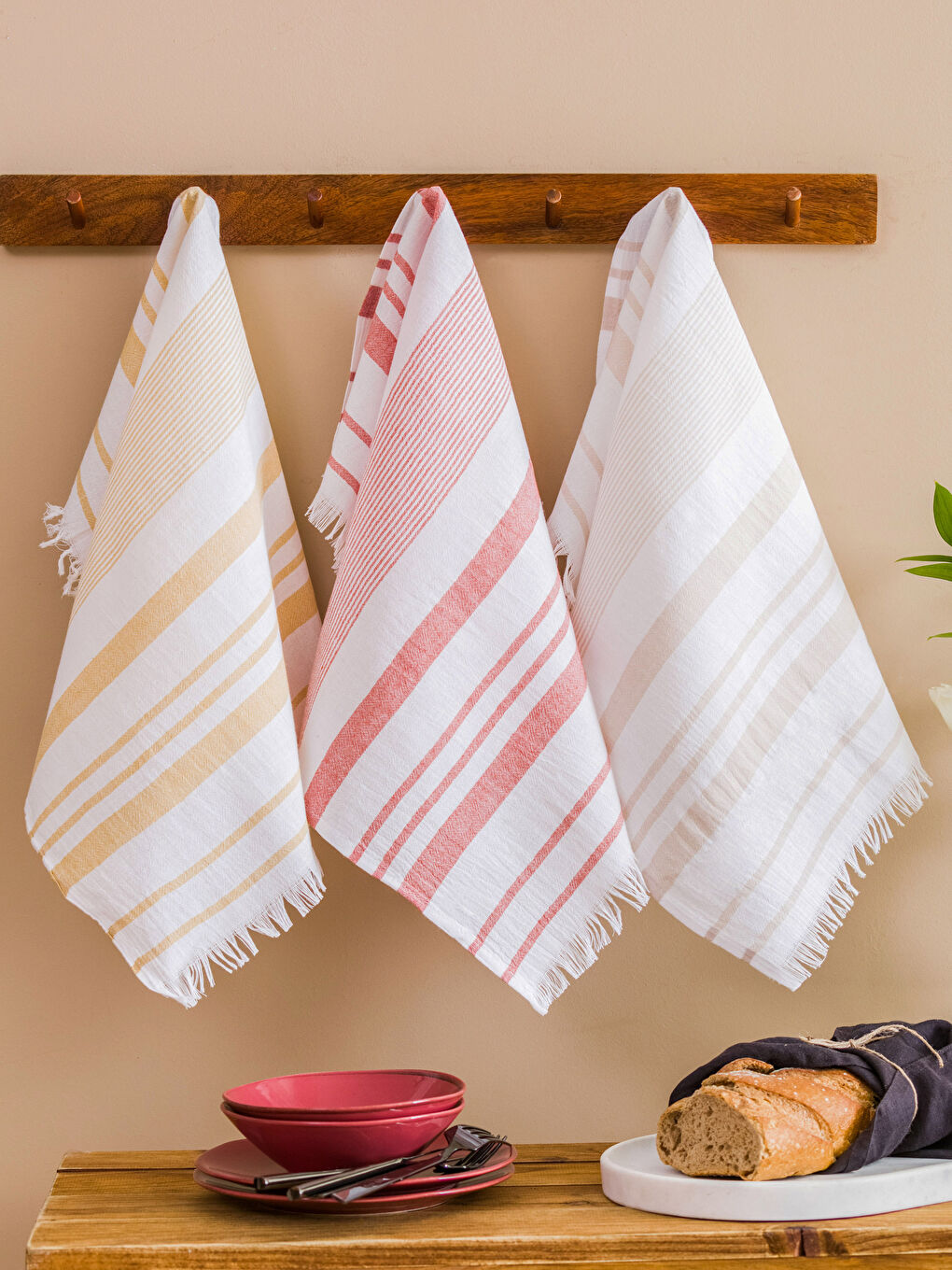 Striped Cotton Loincloth Drying Cloth 3 Pcs 40x60 Cm -S3FG43Z8-V1Z