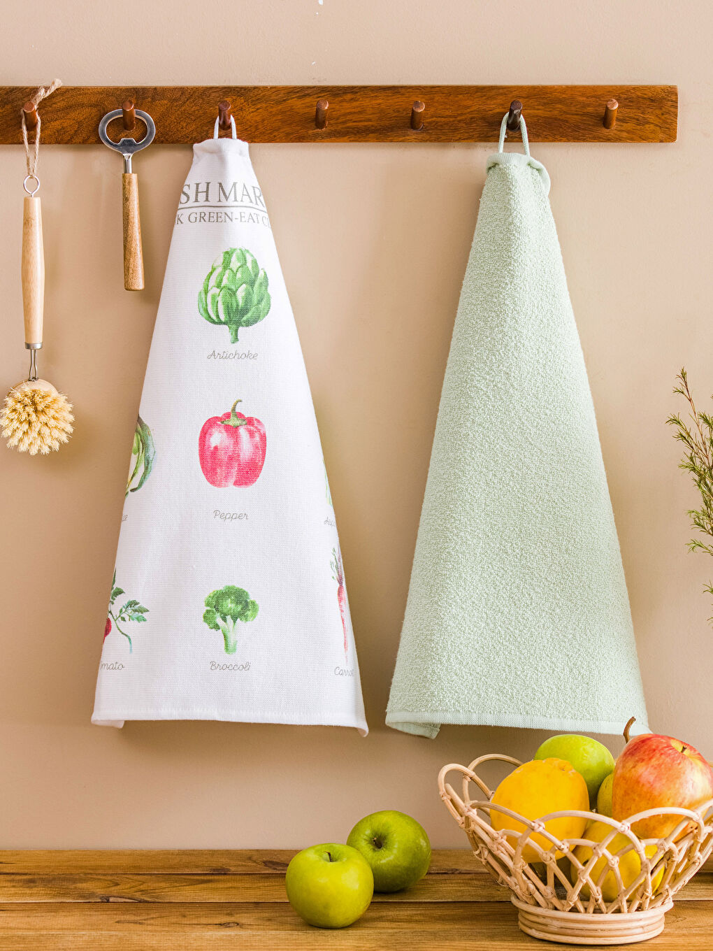 منشفة شاي مطبوعة - مجموعتين 40x50 سم