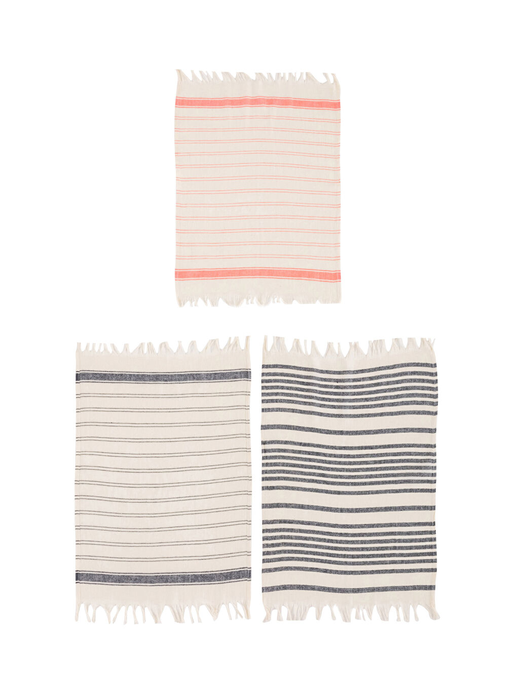 Striped Cotton Loincloth Drying Cloth 3 Pcs 40x60 Cm-4