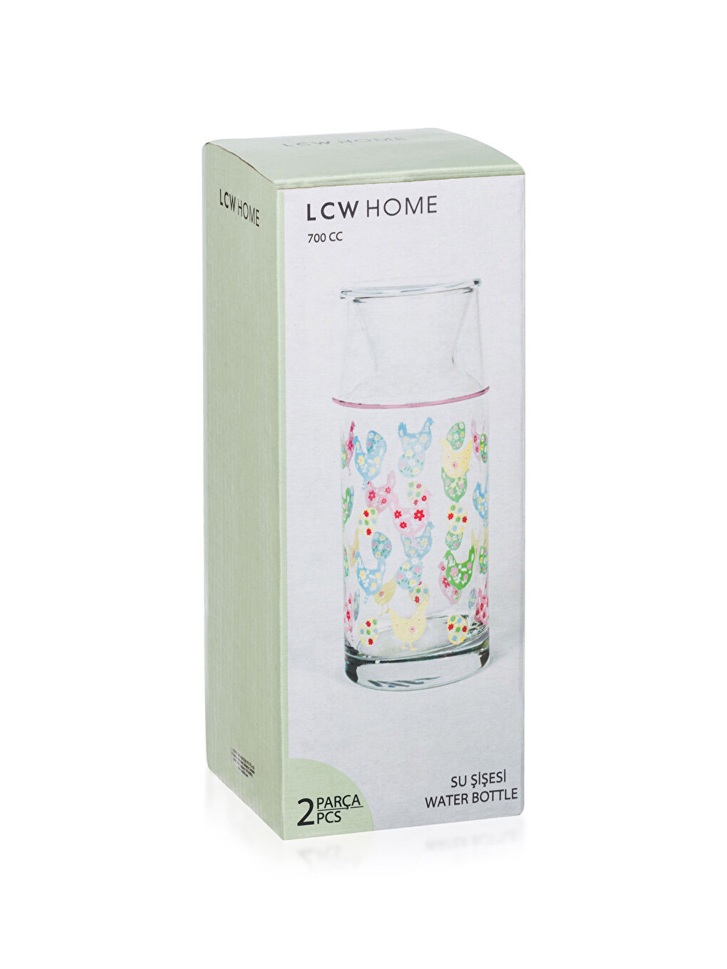 Carafă din Sticlă cu Capac din Sticlă Imprimat 700 Ml-4