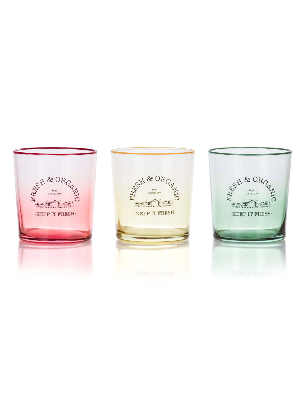 Karışık Yazı Baskılı Cam Bardak Seti 3'lü 380 ml-4