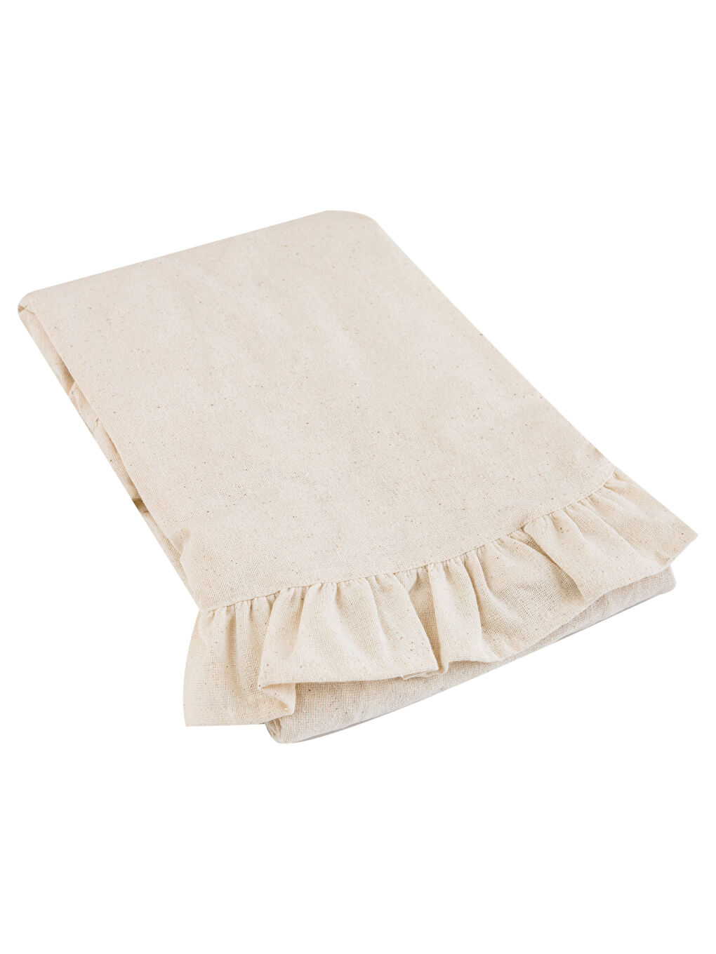 Bej Fırfır Detaylı Masa Örtüsü 150x150 cm-3