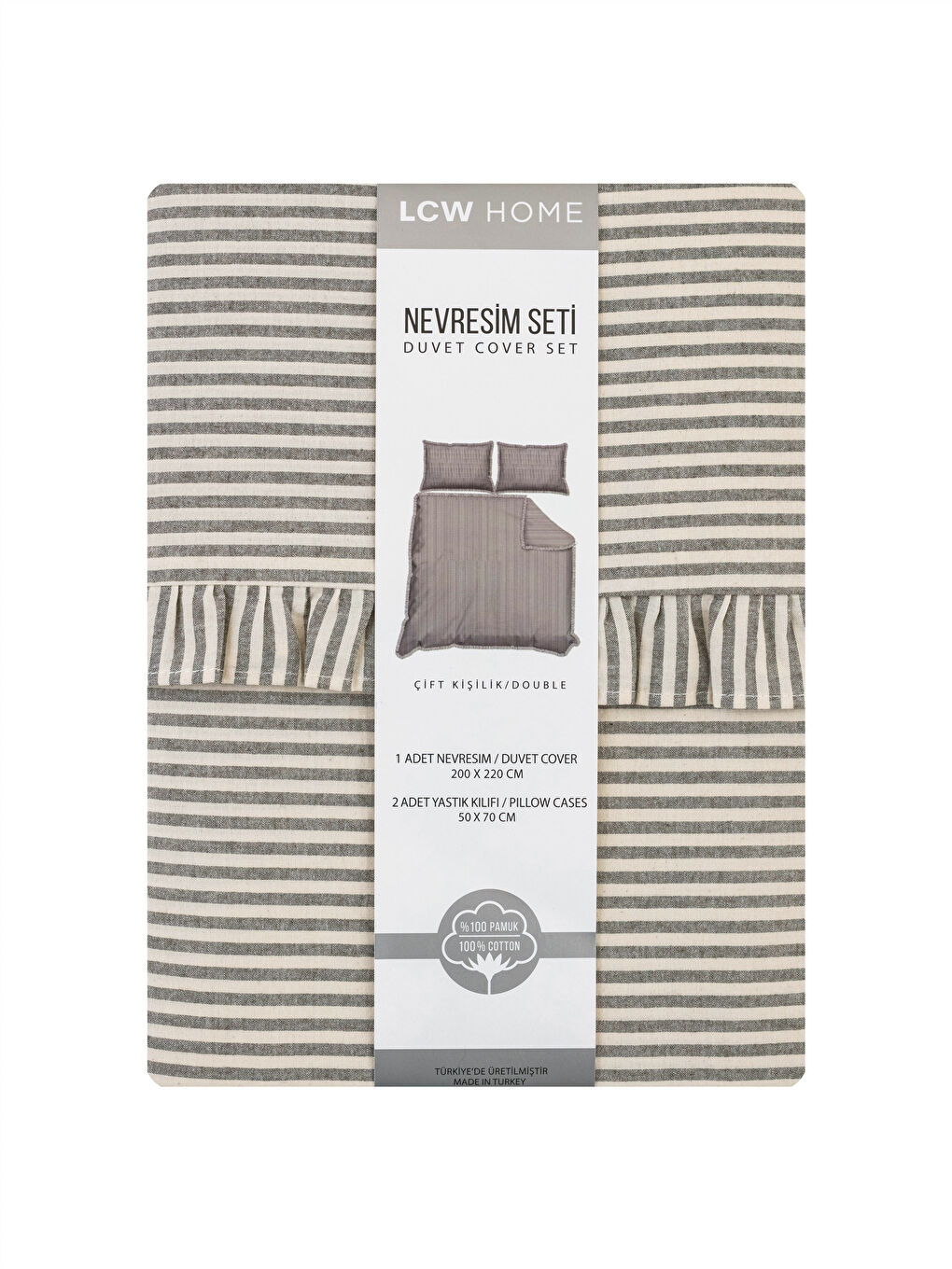 Striped Cotton Double Duvet Cover Set-6