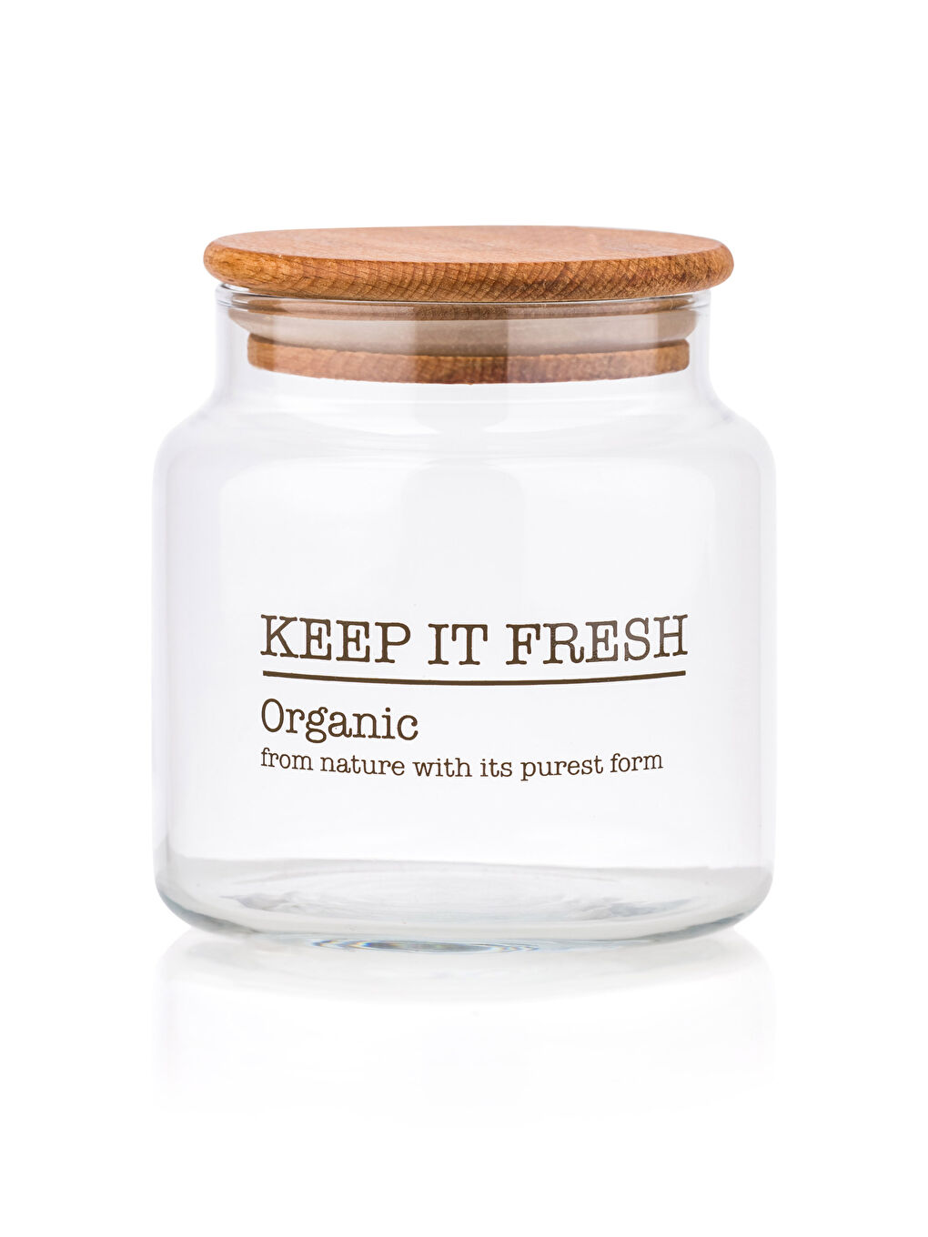Borcan din Sticlă Imprimat cu Capac din Lemn 635 Ml-3