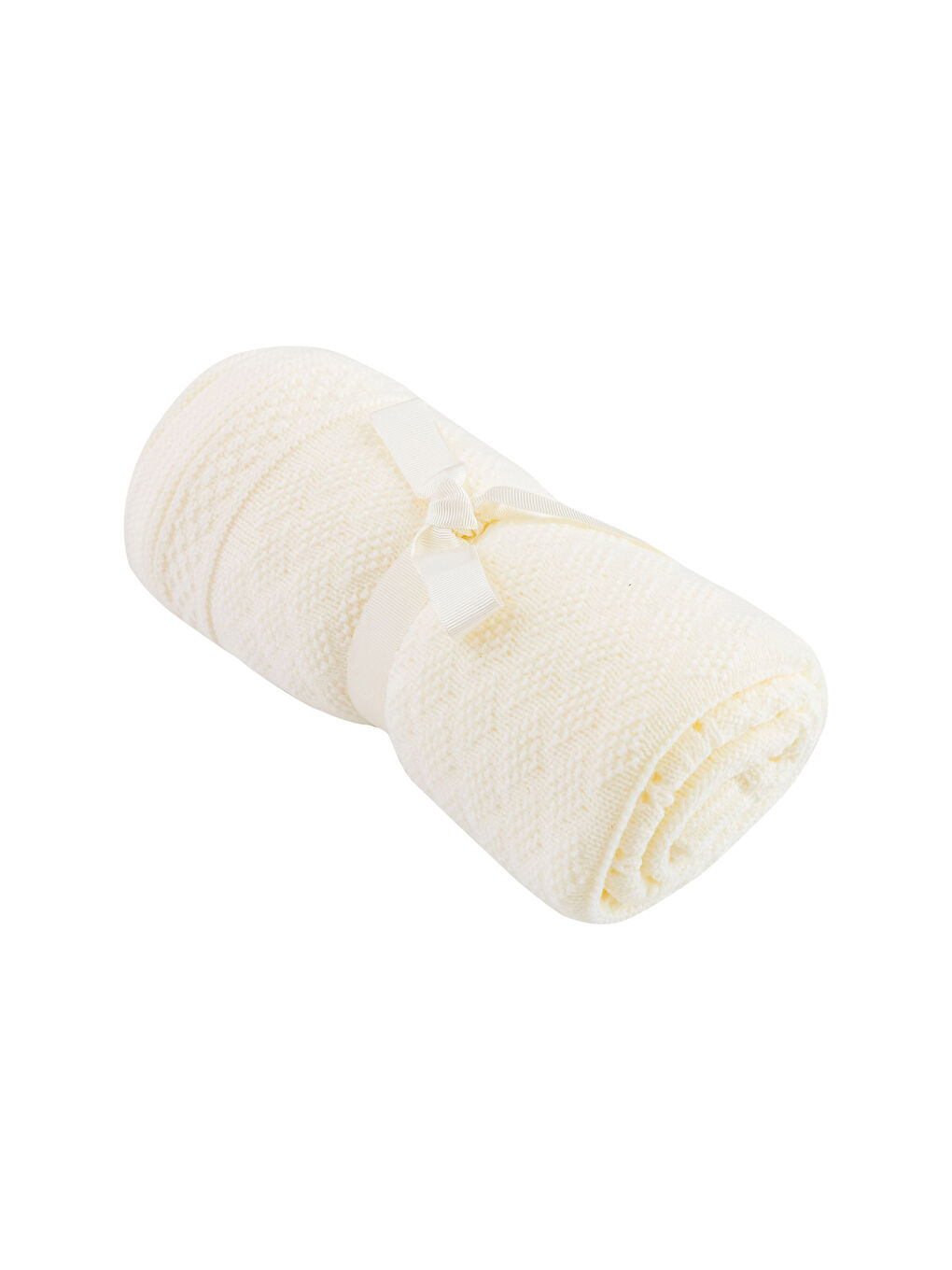 Beyaz Triko Bebek Battaniye 80x100 cm-2