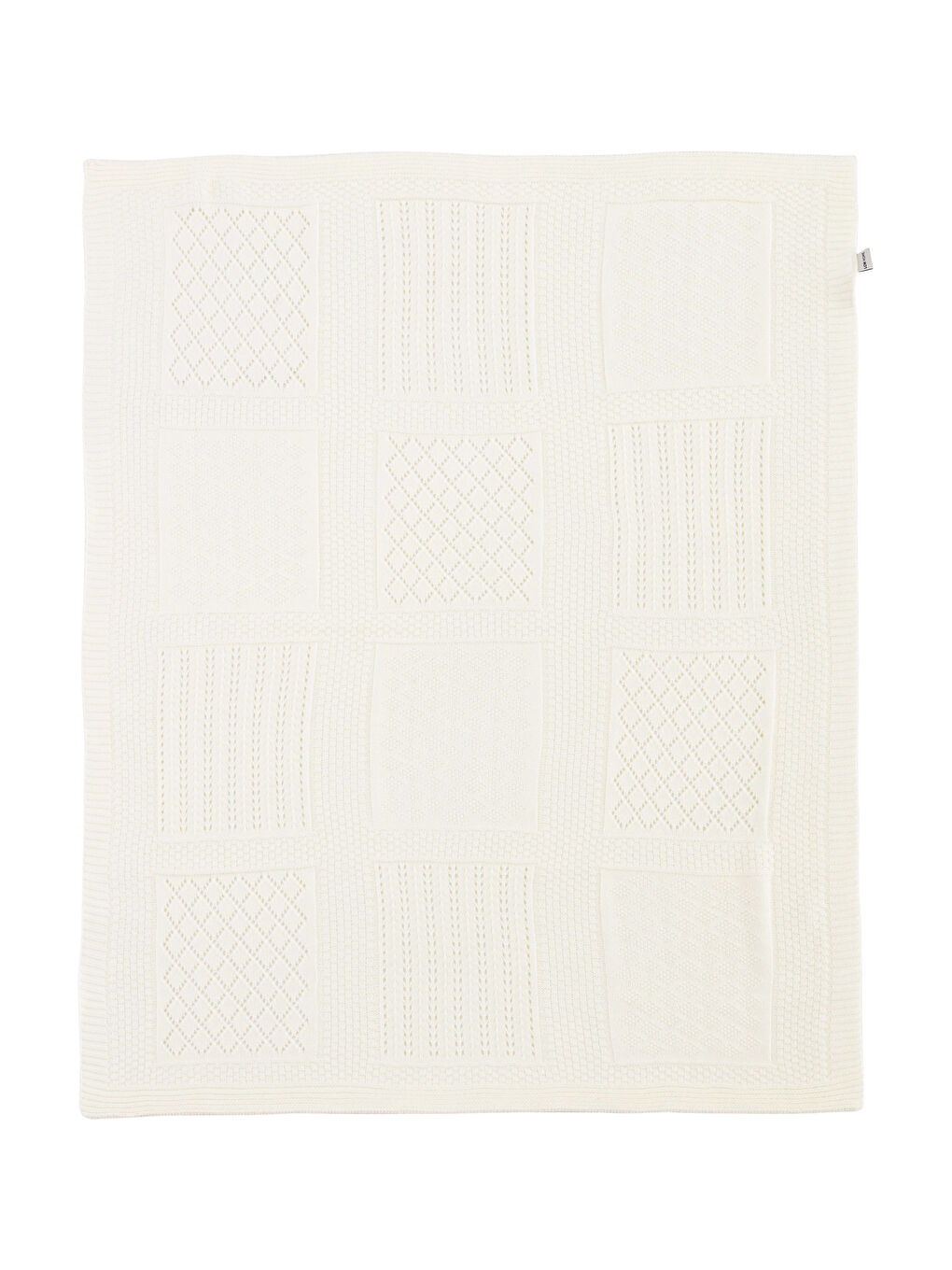 Beyaz Triko Bebek Battaniye 80x100 cm-3