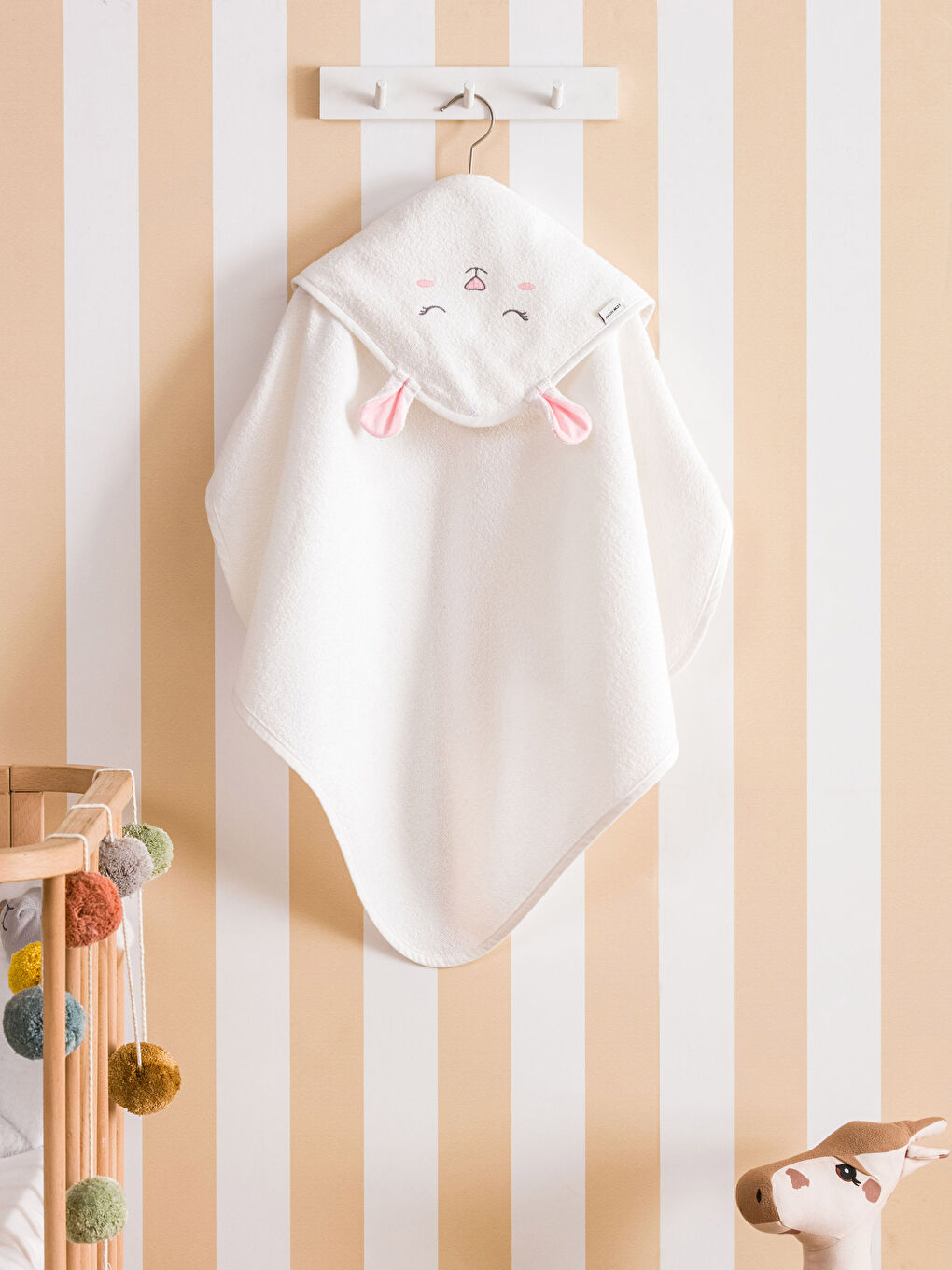 Embroidered Cotton Baby Bath Towel 75x75 Cm