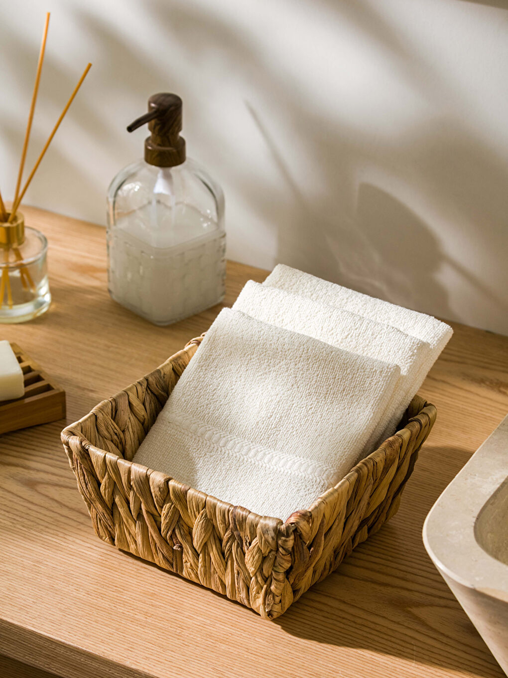 Plain Cotton Hand Towel 3 Pcs 30x30 Cm -S3FT28Z8-EEW