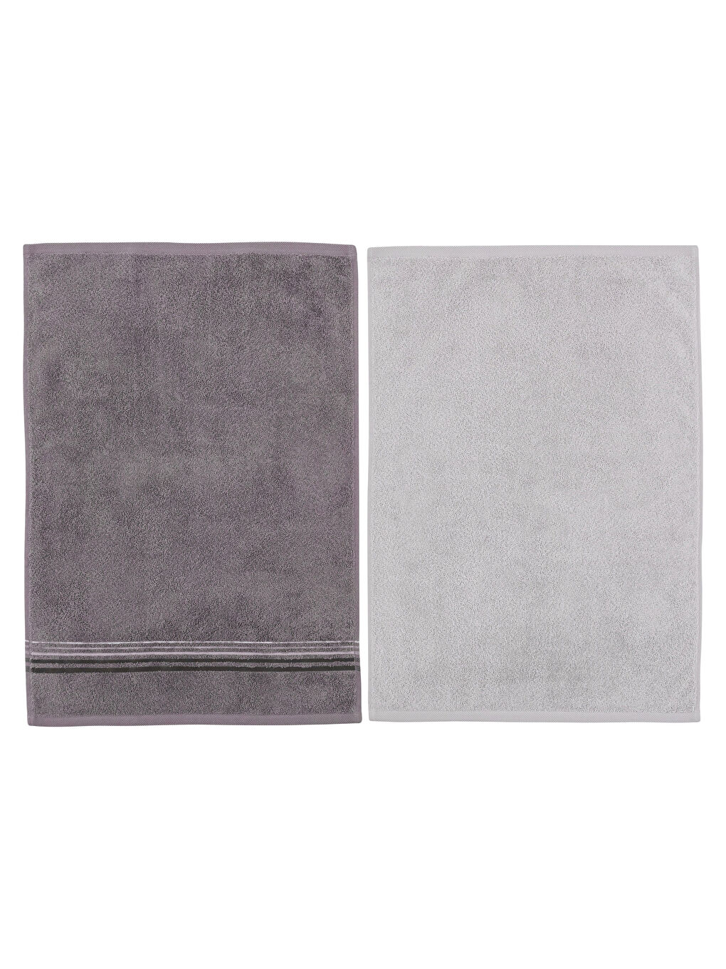 Lot de 2 Serviettes de Toilette en Coton Rayé 50x70 cm-5