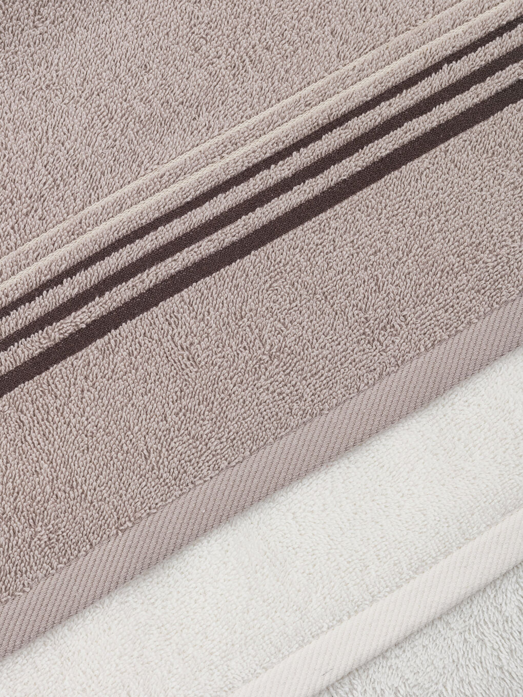 Lot de 2 Serviettes de Toilette en Coton Rayé 50x70 cm-3