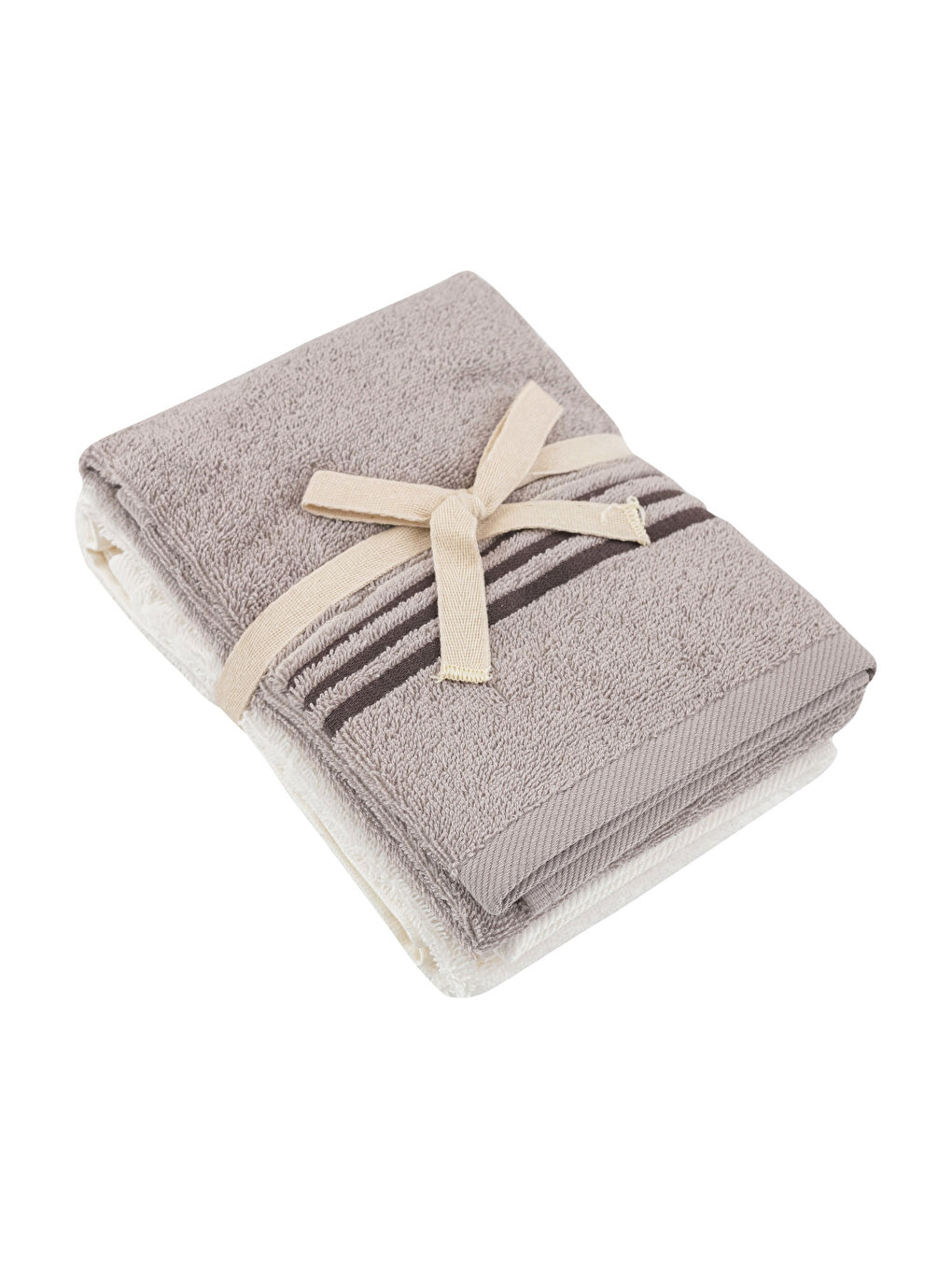 Lot de 2 Serviettes de Toilette en Coton Rayé 50x70 cm-4