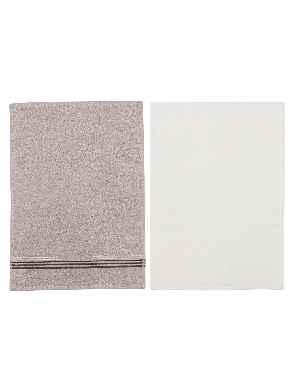 Lot de 2 Serviettes de Toilette en Coton Rayé 50x70 cm-5