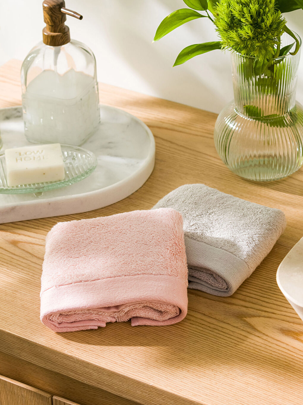 LCW HOME Plain Bamboo Hand Towel 2 Pack 30x50 Cm -S3FV57Z8-CTK