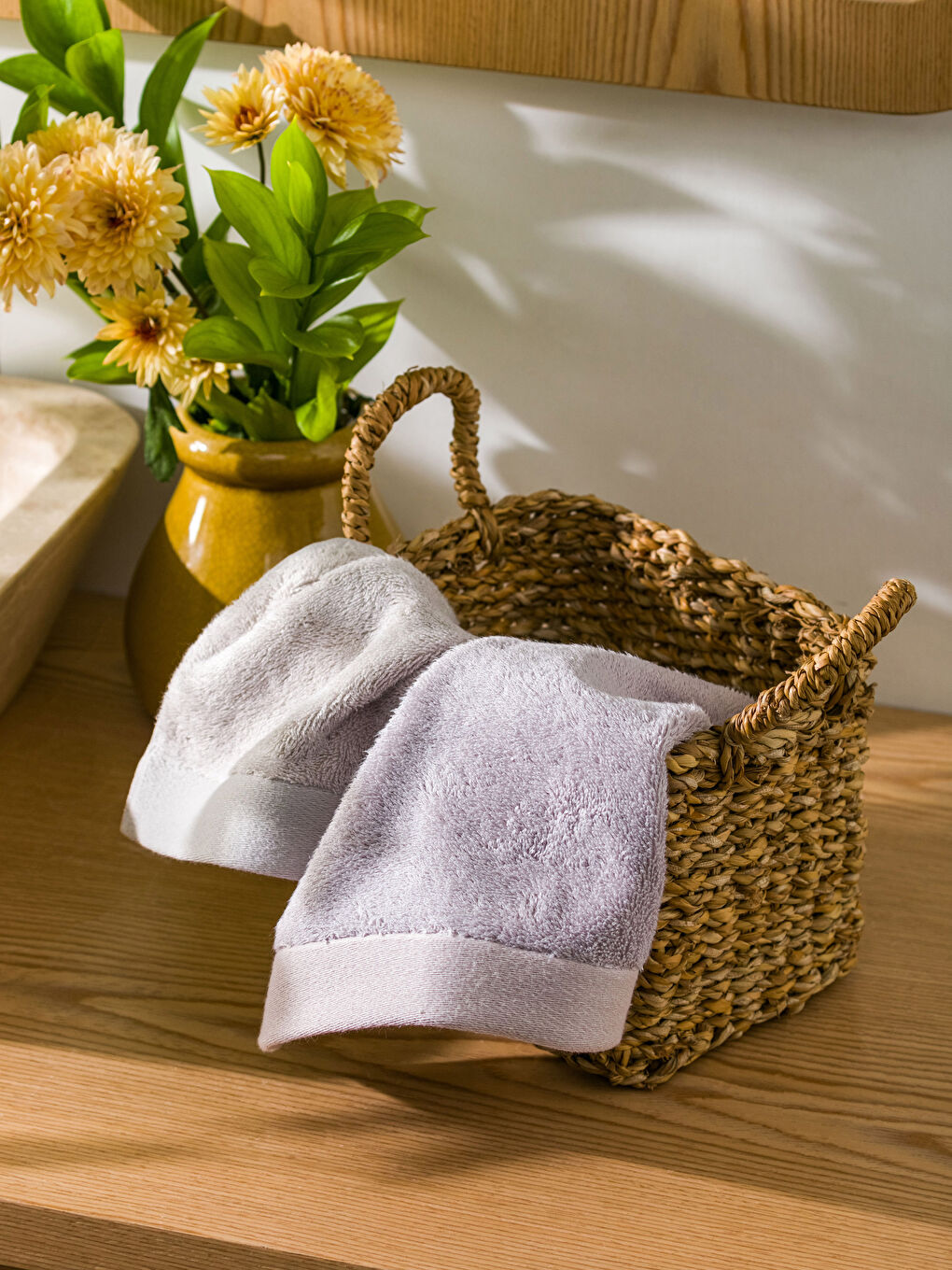 LCW HOME Plain Bamboo Hand Towel 2 Pack 30x50 Cm -S3FV57Z8-PLJ