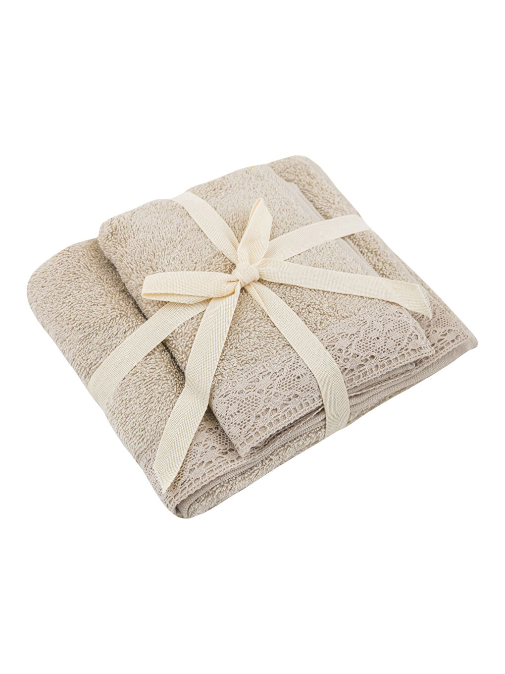 Lace Detailed Cotton Towel Set of 2 -S3FV58Z8-HZK