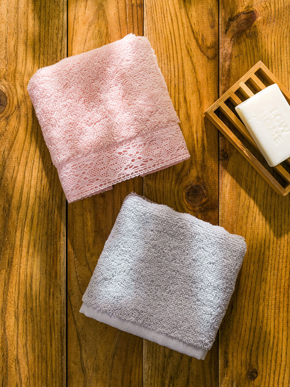 Lace Detail Cotton Hand Towel 2 Pack 30x50 Cm-2