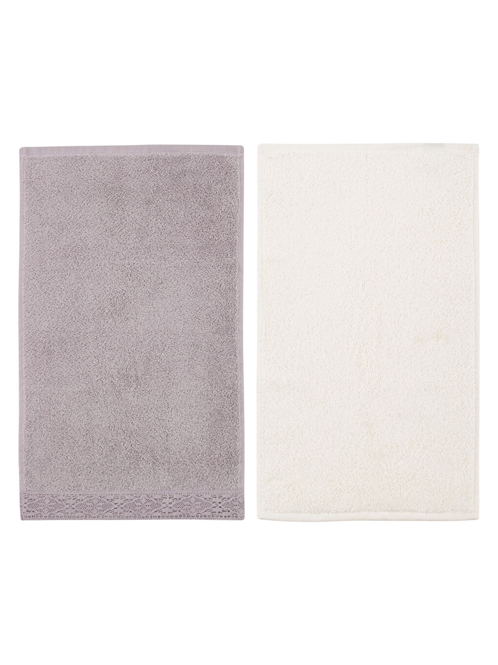 Pembe Dantel Detaylı Pamuklu El Havlusu 2'li 30x50 cm-5