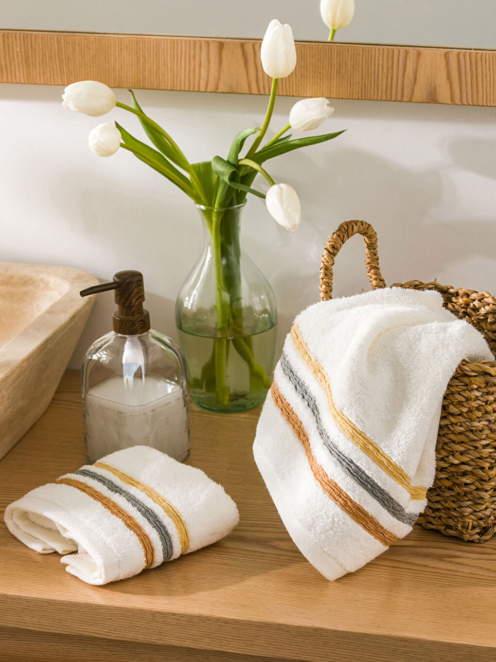 Striped Cotton Towel Set of 2-1