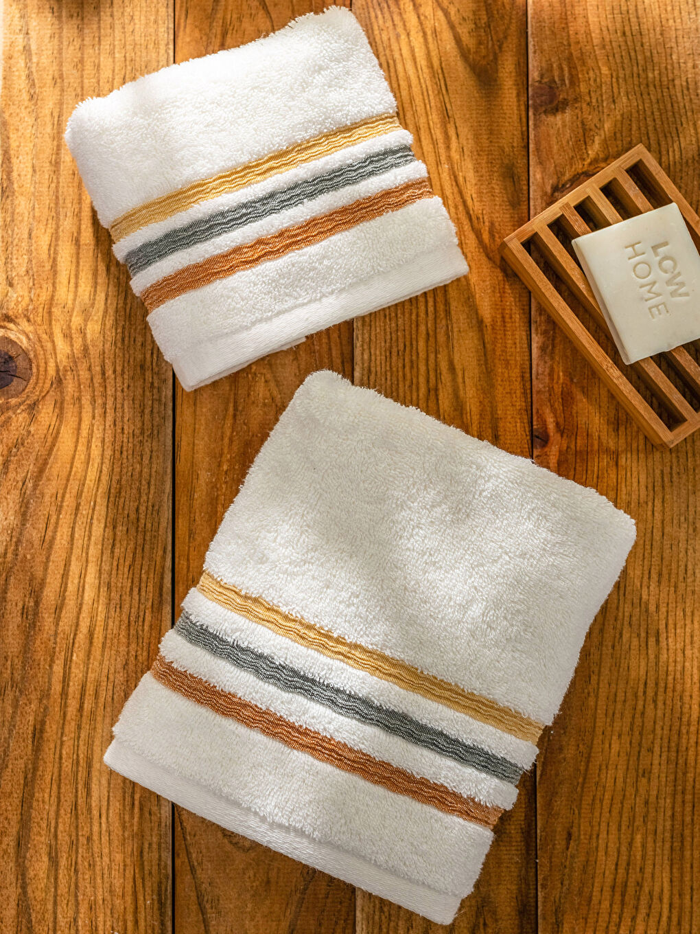 Striped Cotton Towel Set of 2-2