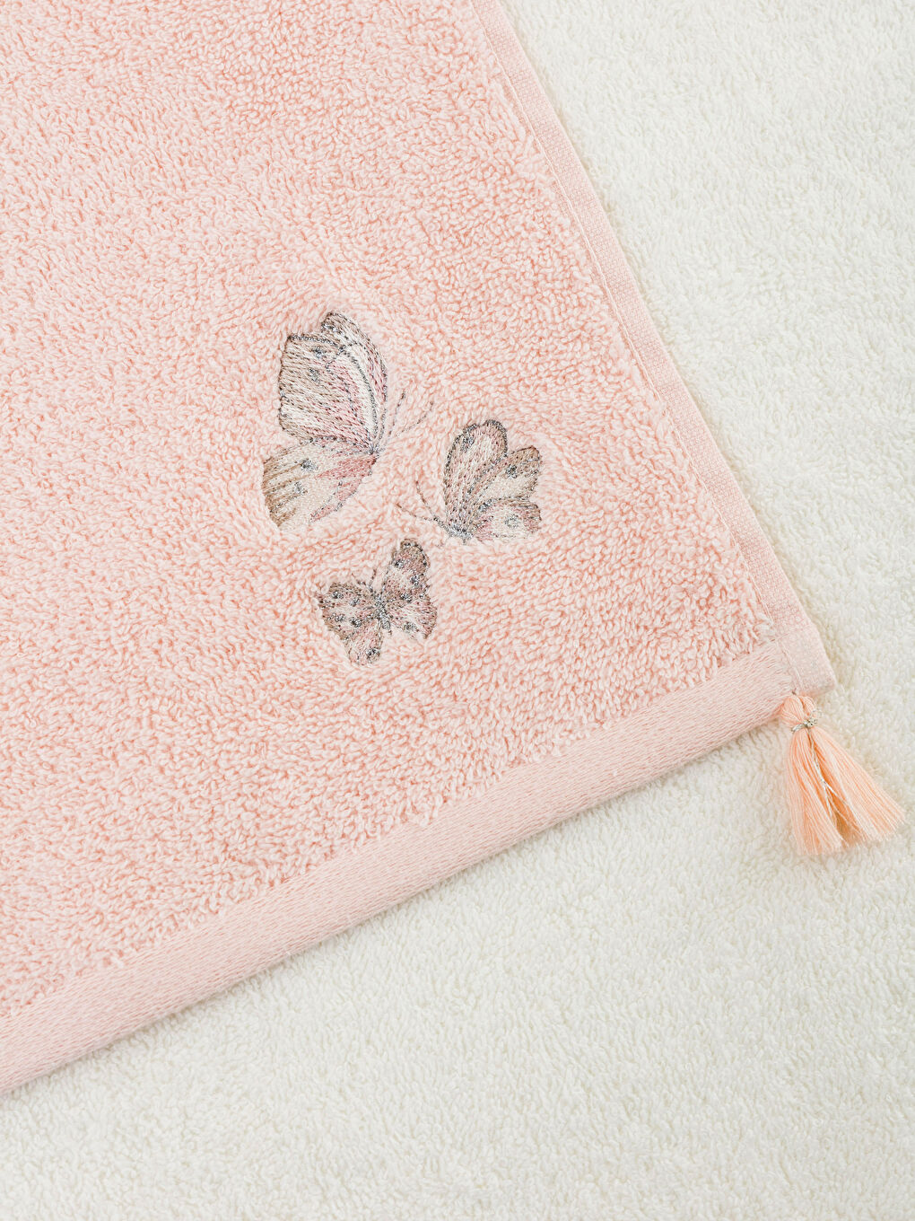 LCW HOME Tassel Detailed Embroidered Hand Towel Set of 2 -S3G047Z8-DRH