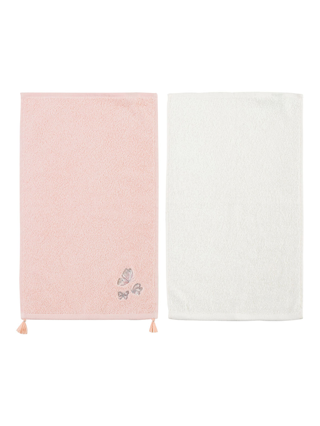 LCW HOME Tassel Detailed Embroidered Hand Towel Set of 2 -S3G047Z8-DRH