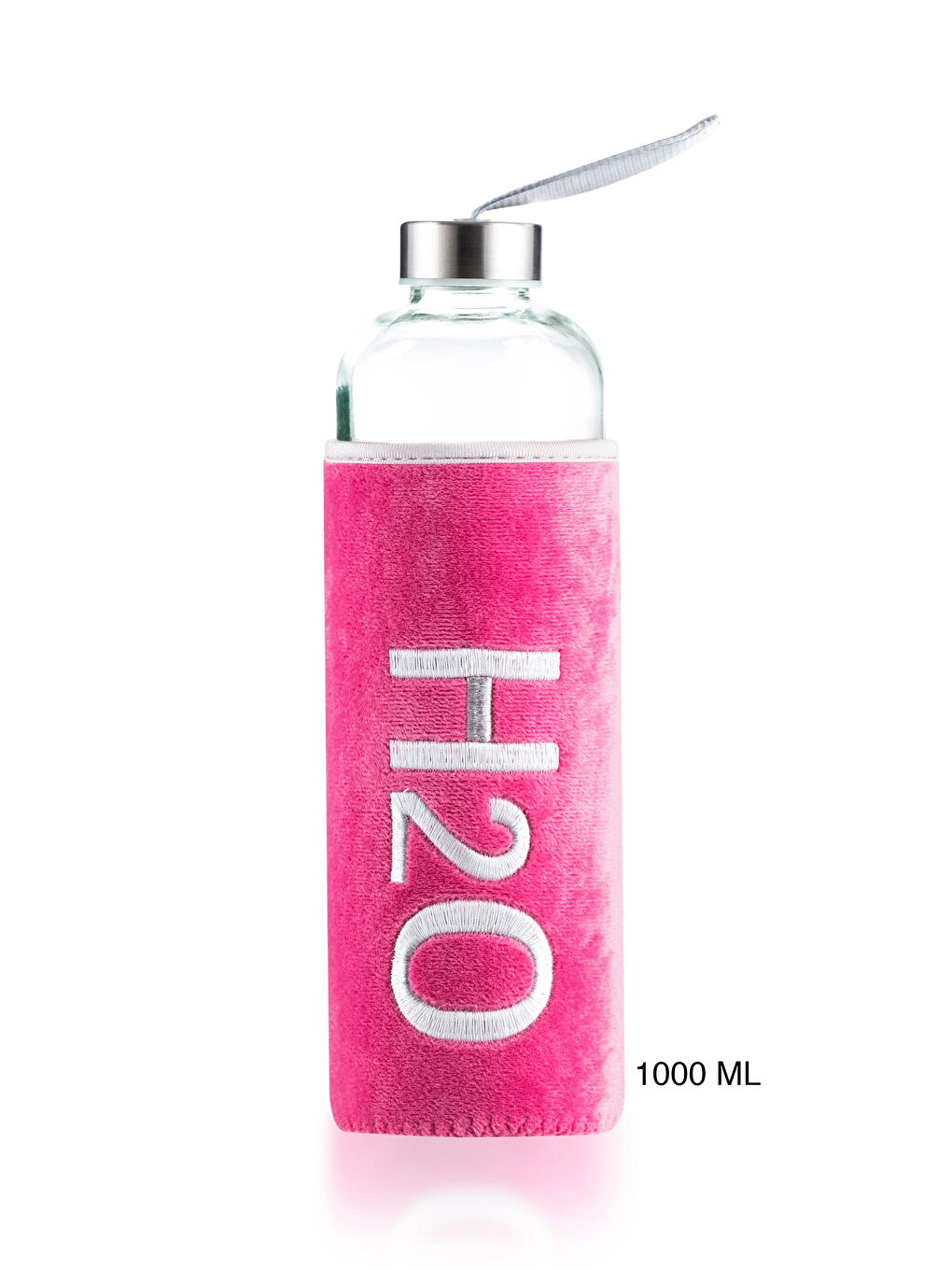 Pembe Kılıflı Cam Matara 1000 ml-3