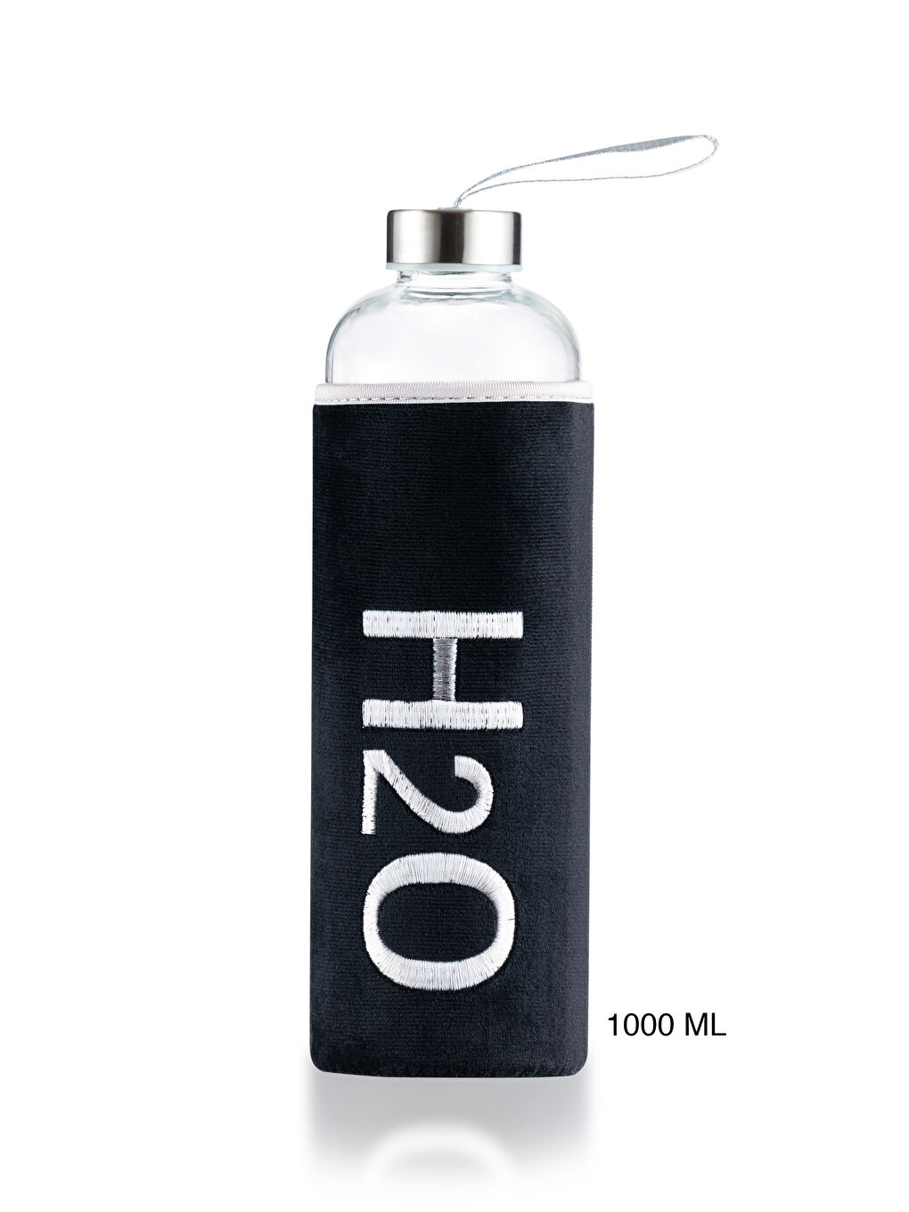 H2O Yeni Siyah Kılıflı Cam Matara 600 Ml - 3