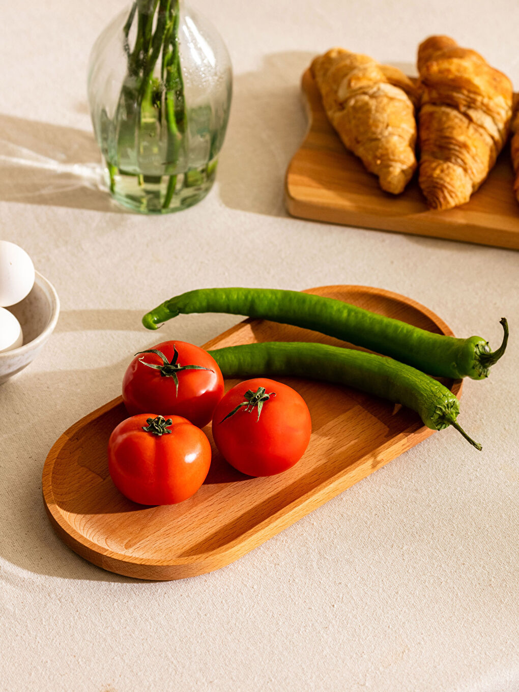 Kahverengi Ahşap Sunum Tabağı 15x31 cm