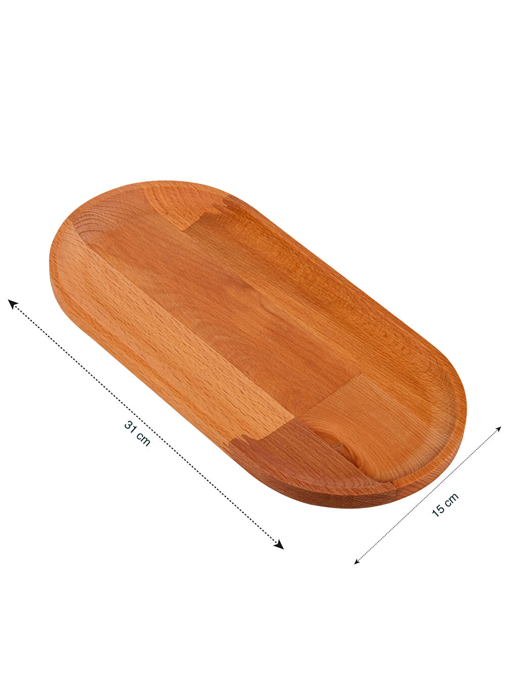 Kahverengi Ahşap Sunum Tabağı 15x31 cm-3