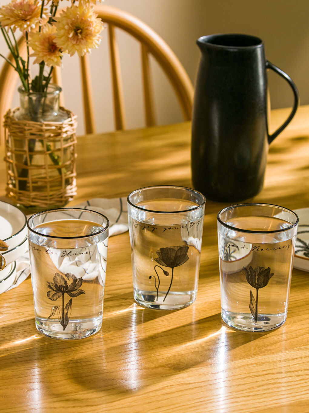 Printed Glass Tumbler Set 3-pack 510 ml