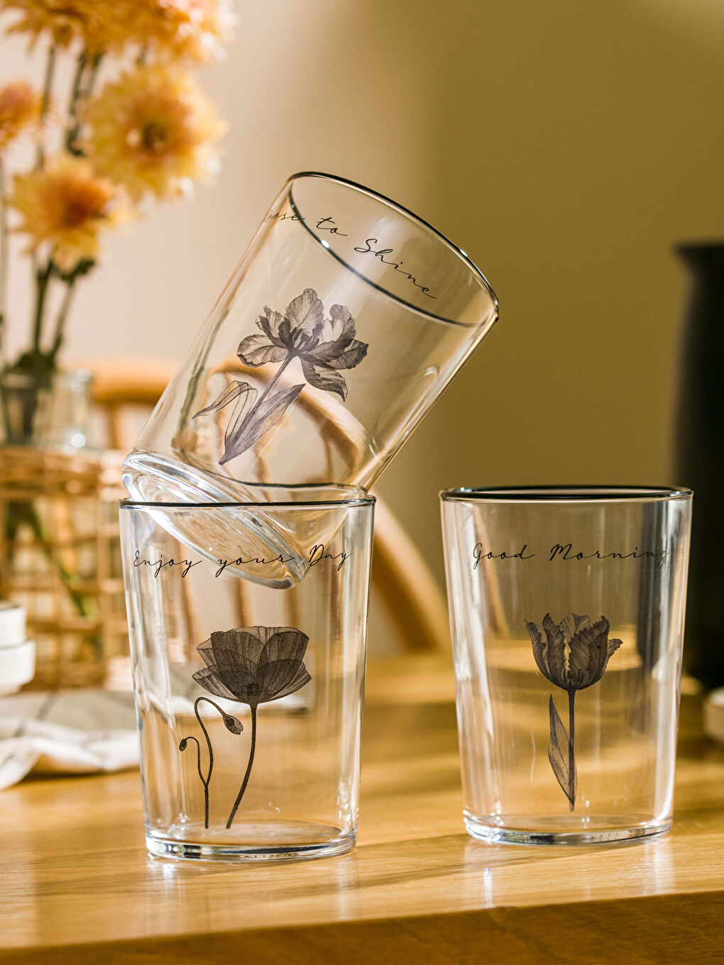 Printed Glass Tumbler Set 3-pack 510 ml-2