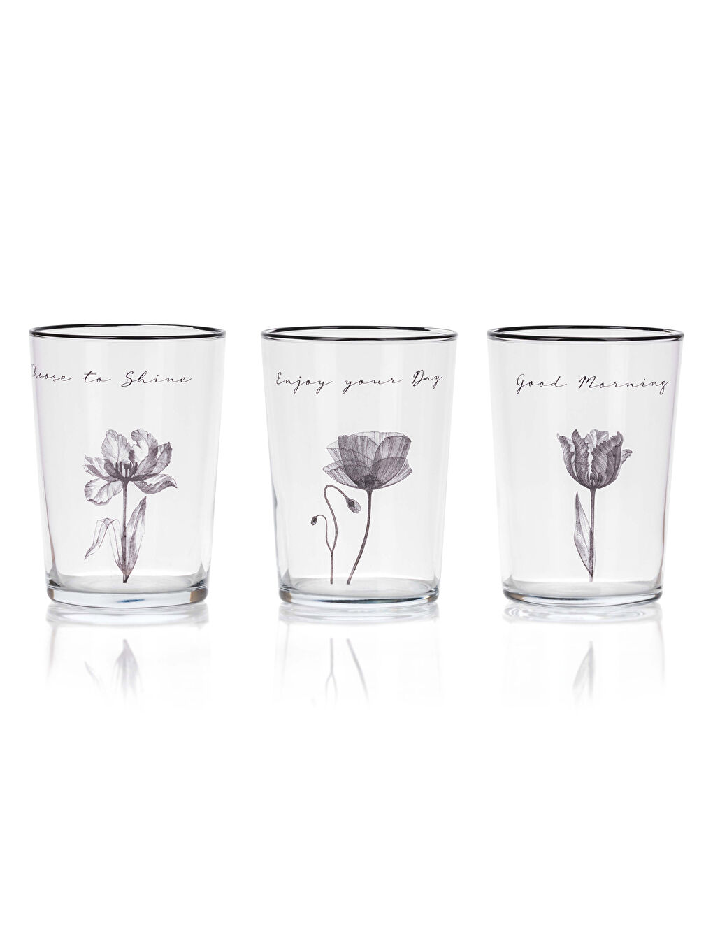 Printed Glass Tumbler Set 3-pack 510 ml-4