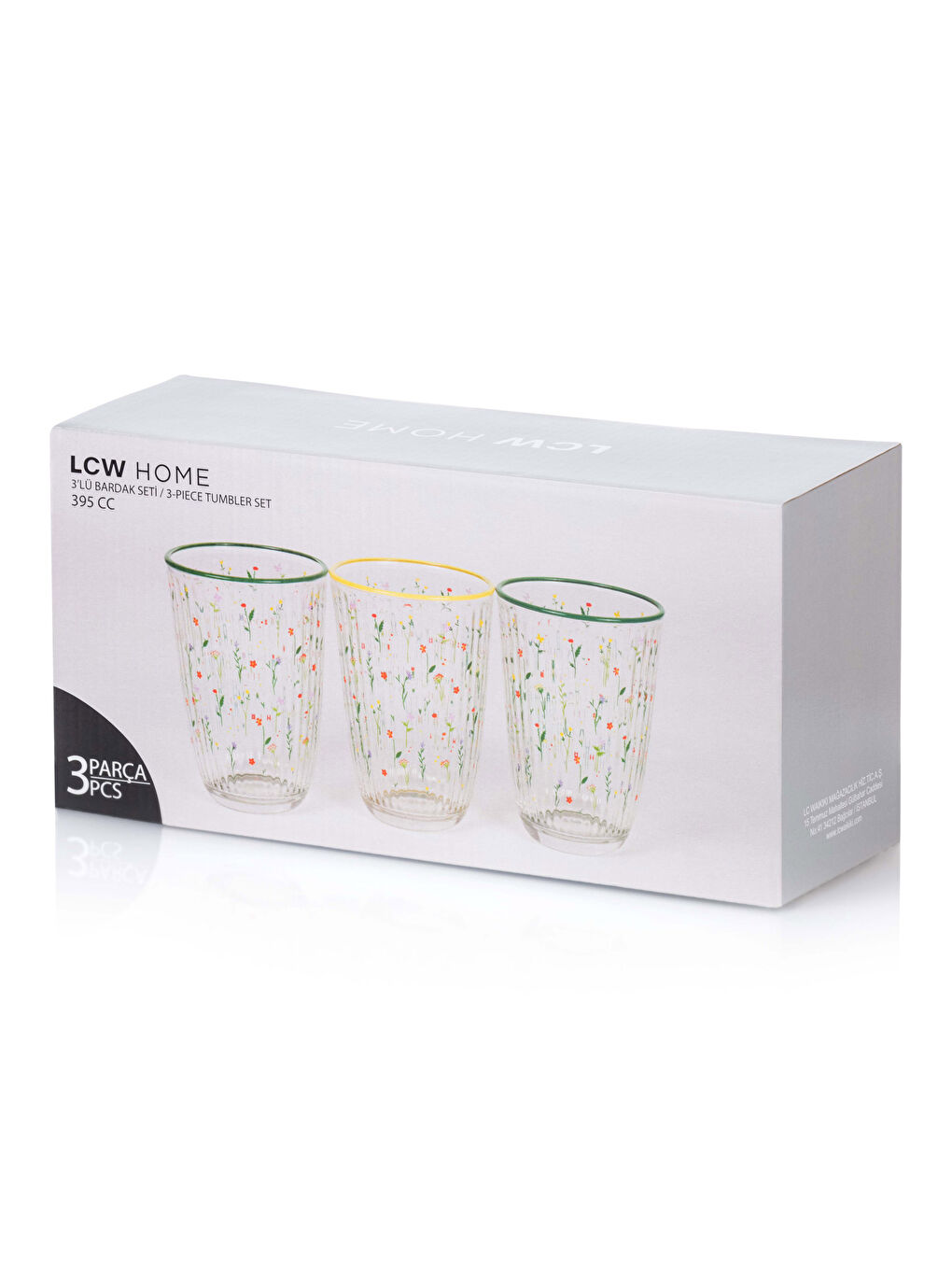 Стакан для безалкогольных напитков с принтом, комплект из 3-х штук - 395 мл-4