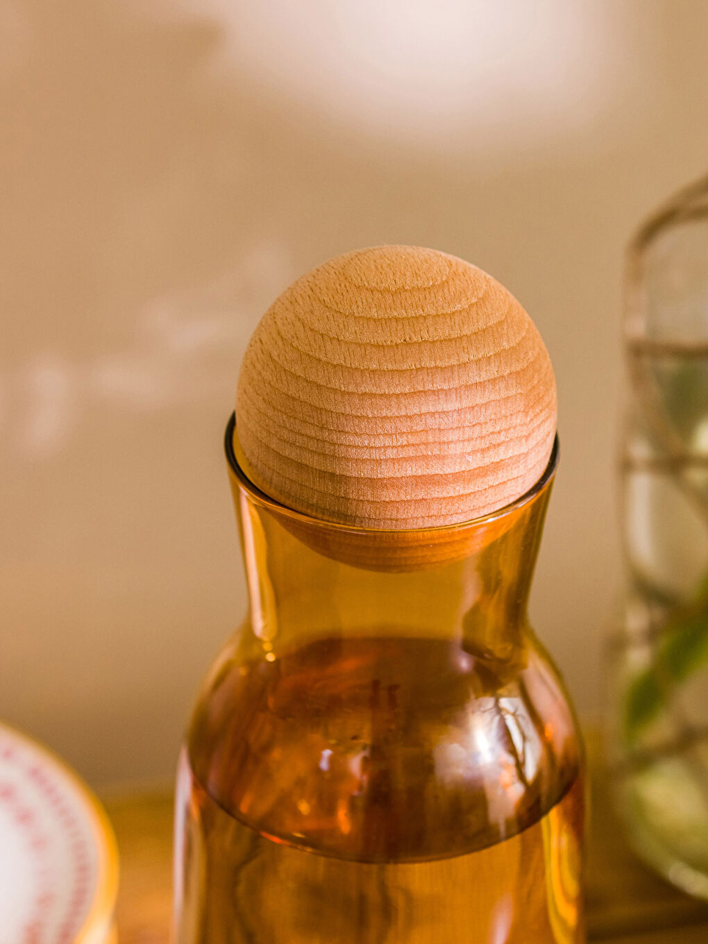 إبريق زجاج بغطاء فلين خشب 1200 مل-2