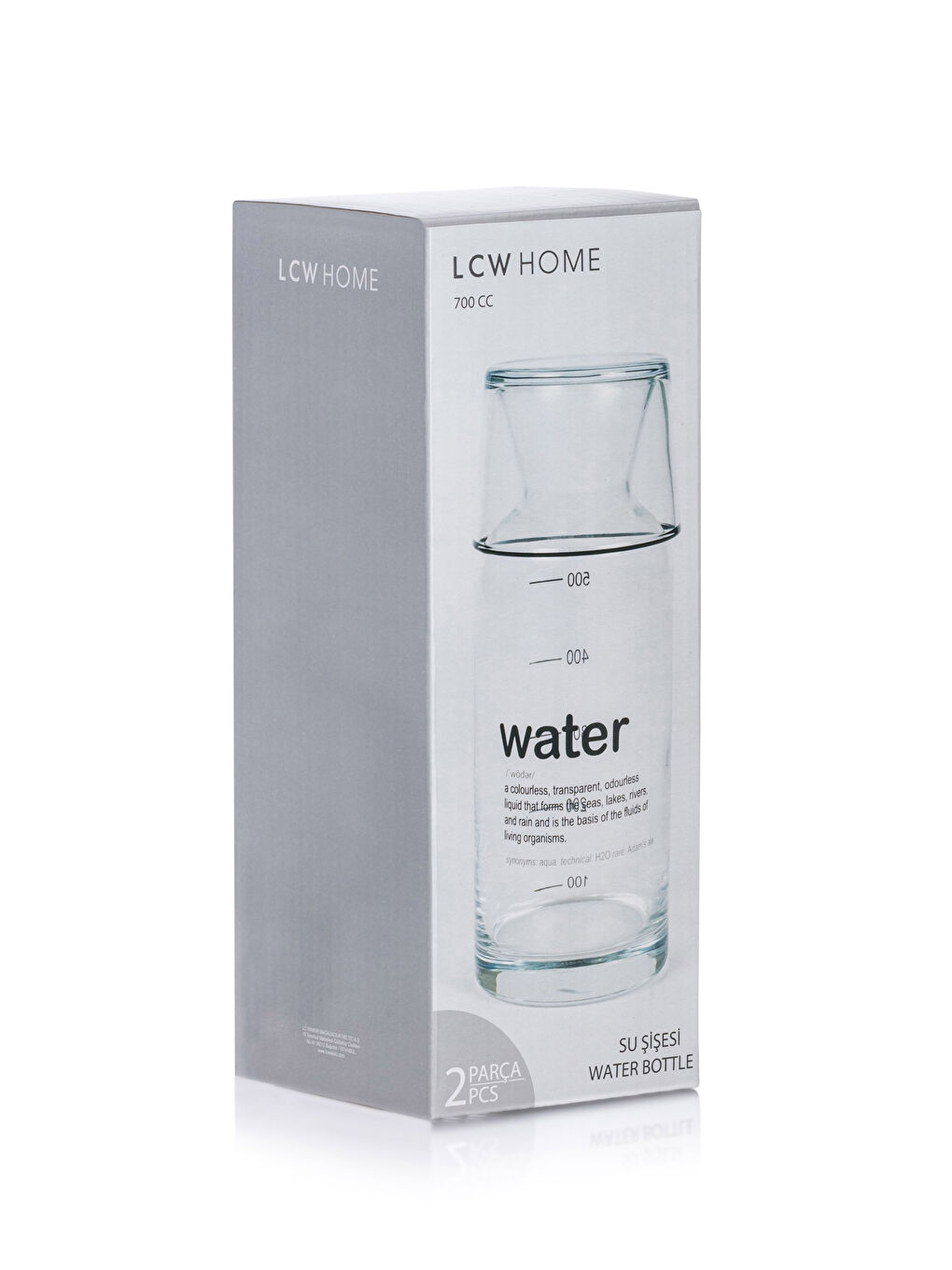 Siyah Baskılı Bardak Kapaklı Cam Sürahi 700 ml-4