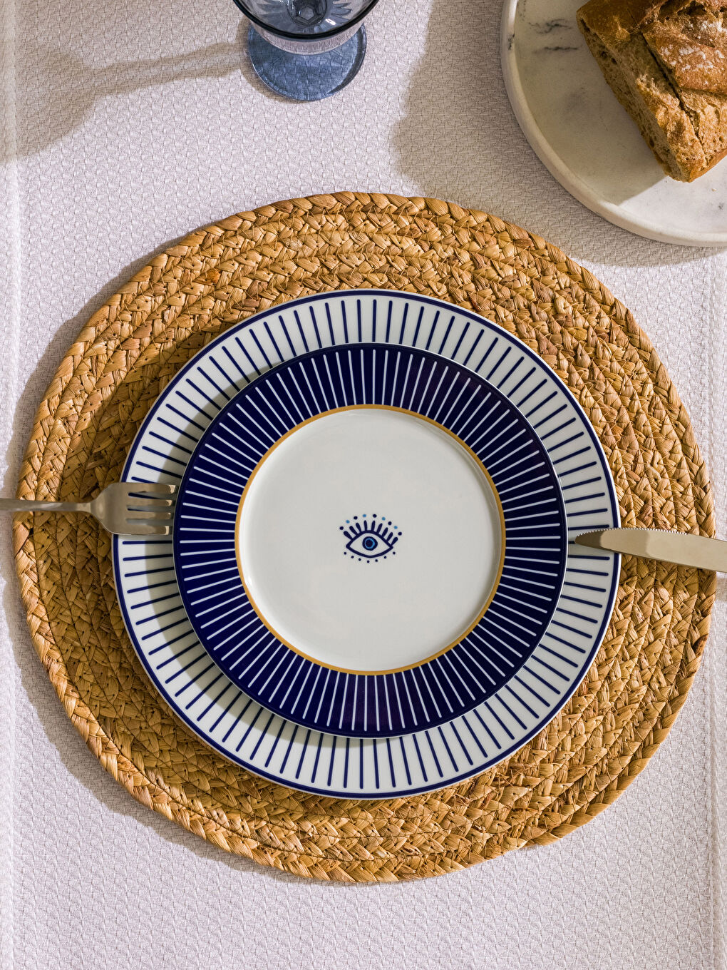 Karışık Göz Baskılı Porselen Tabak Seti 4'lü-1