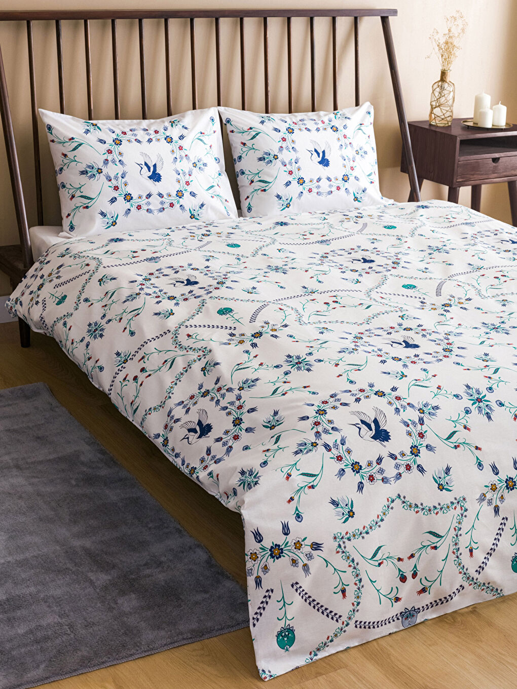 Patterned Ranforce Double Duvet Cover Set -S3G871Z8-F9C