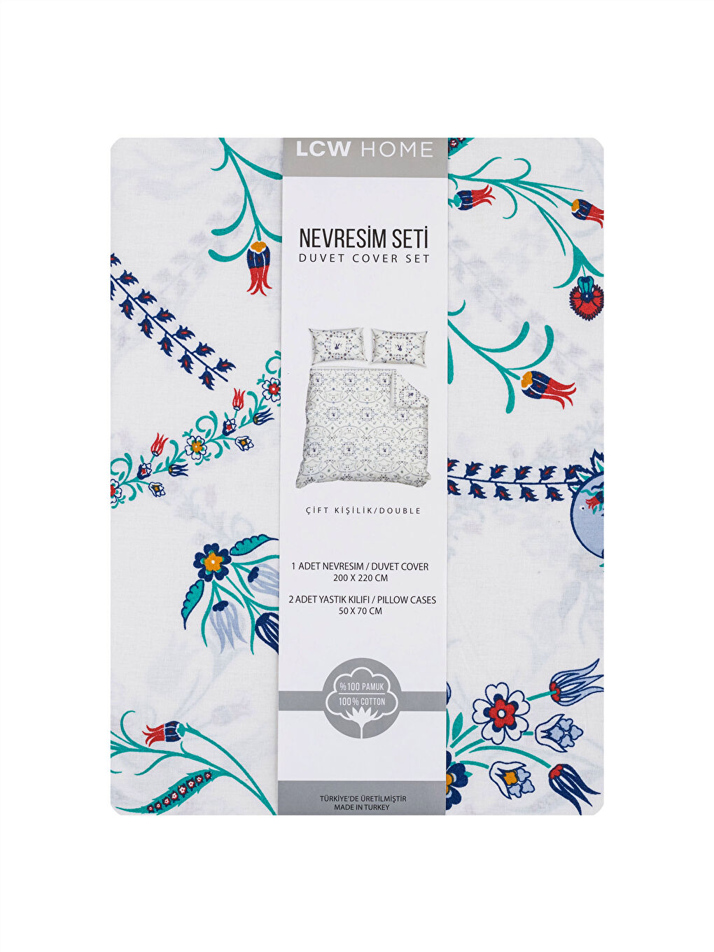 Patterned Ranforce Double Duvet Cover Set -S3G871Z8-F9C