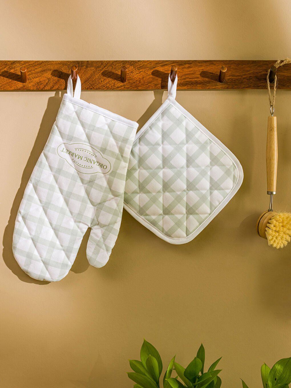 Karışık Yazı Baskılı Fırın Eldiveni ve Tutaç