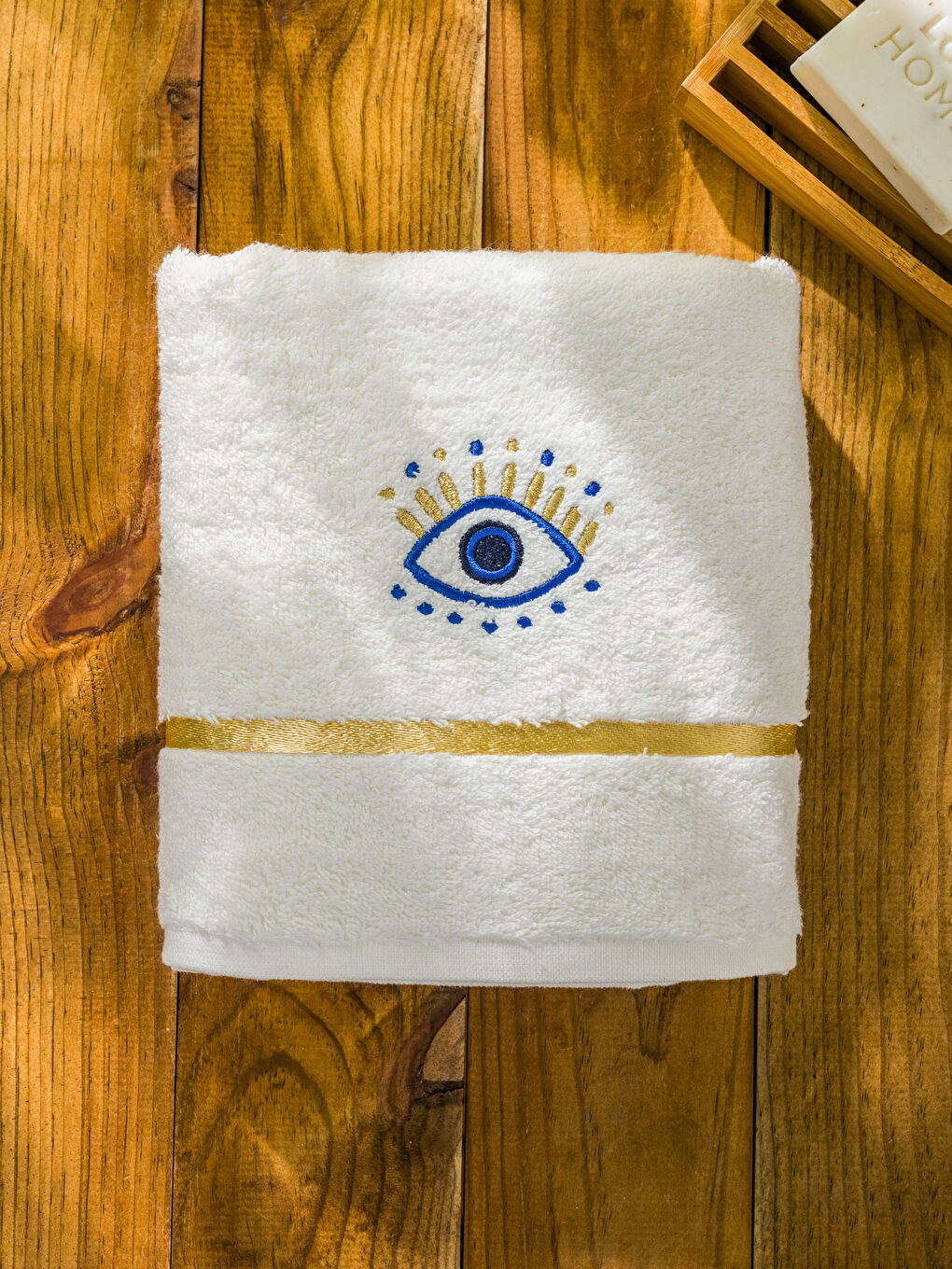 Prosop de Față Brodat cu Ochi din Bumbac 50x80 cm-2