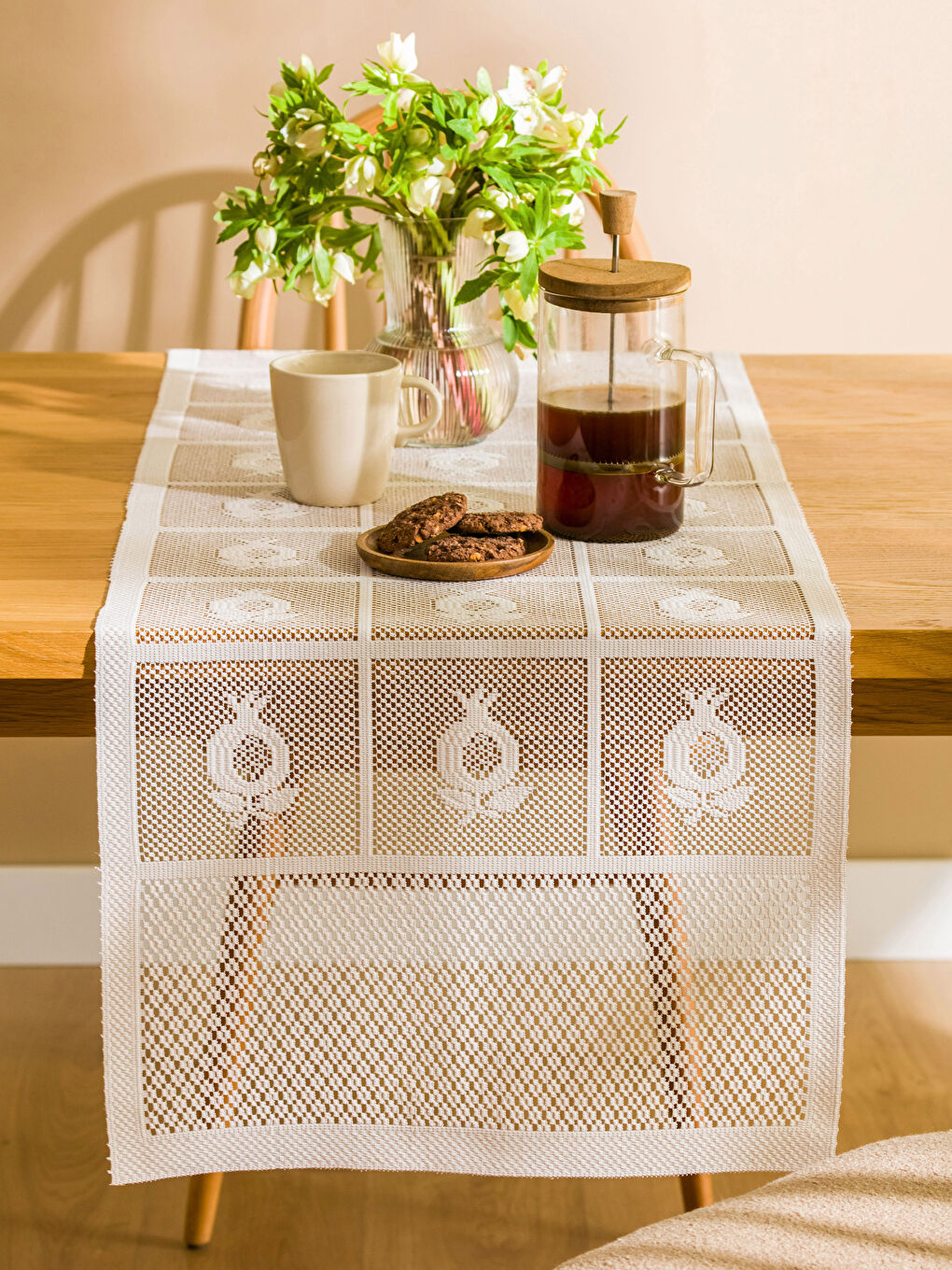 Lace Embroidered Runner 45x150 Cm -S3G883Z8-S3R