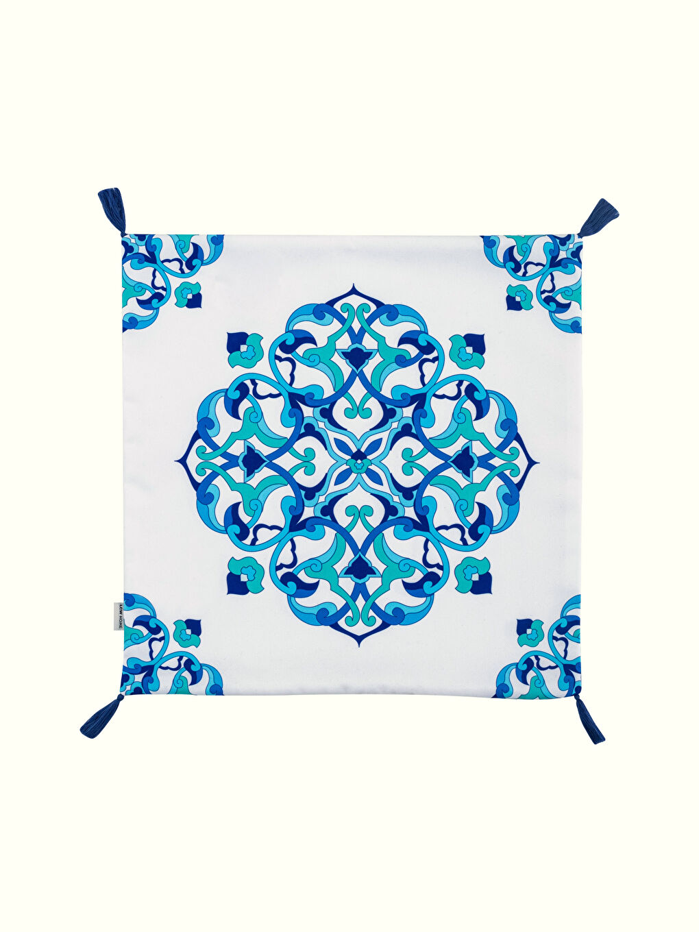 Mavi Desenli Kırlent Kılıfı 45x45 cm-4