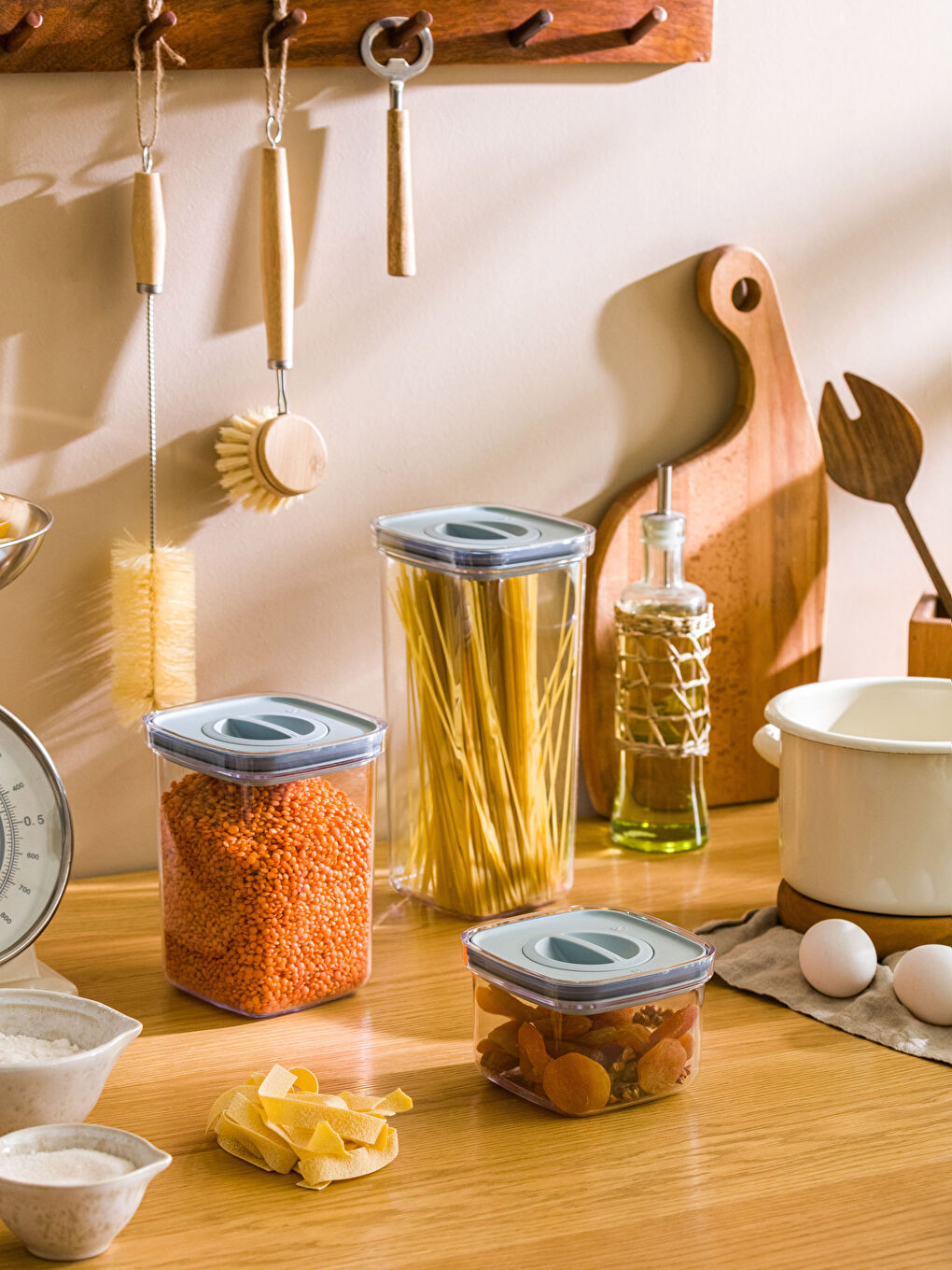 Gri Kapaklı Saklama Kabı 3'lü