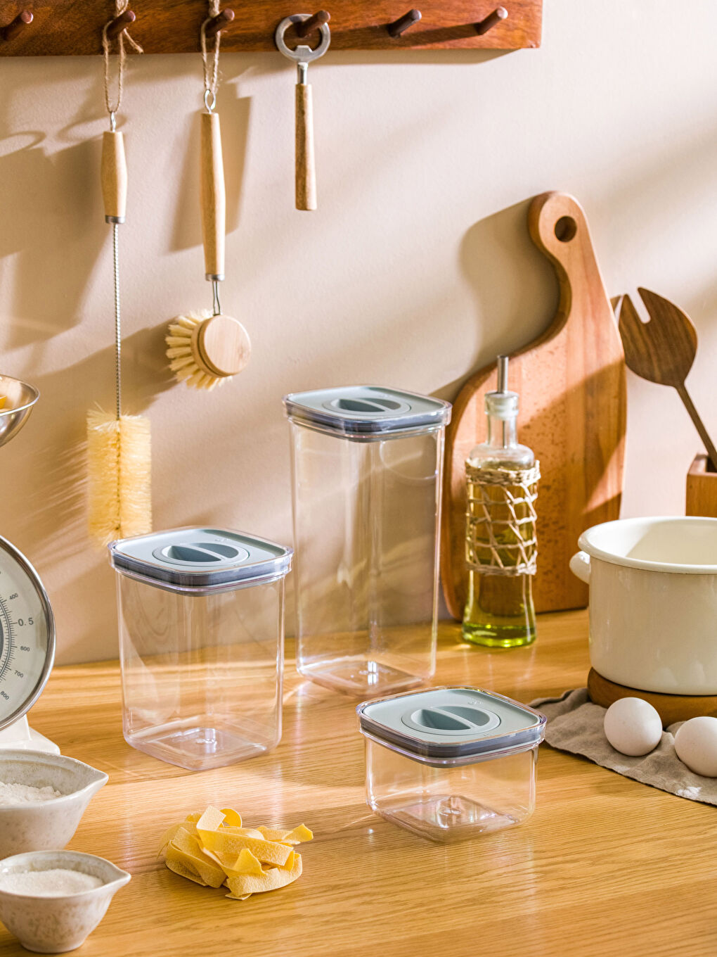 Gri Kapaklı Saklama Kabı 3'lü-1