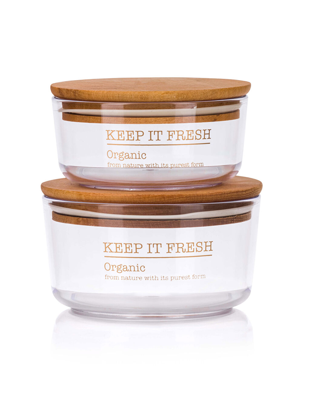 Renksiz Ahşap Kapaklı Saklama Kabı 2'li-4