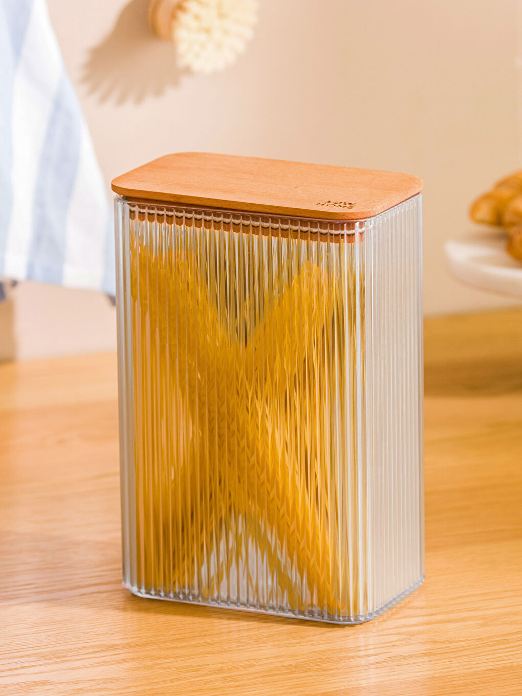 Renksiz Ahşap Kapaklı Saklama Kabı 21x15 cm