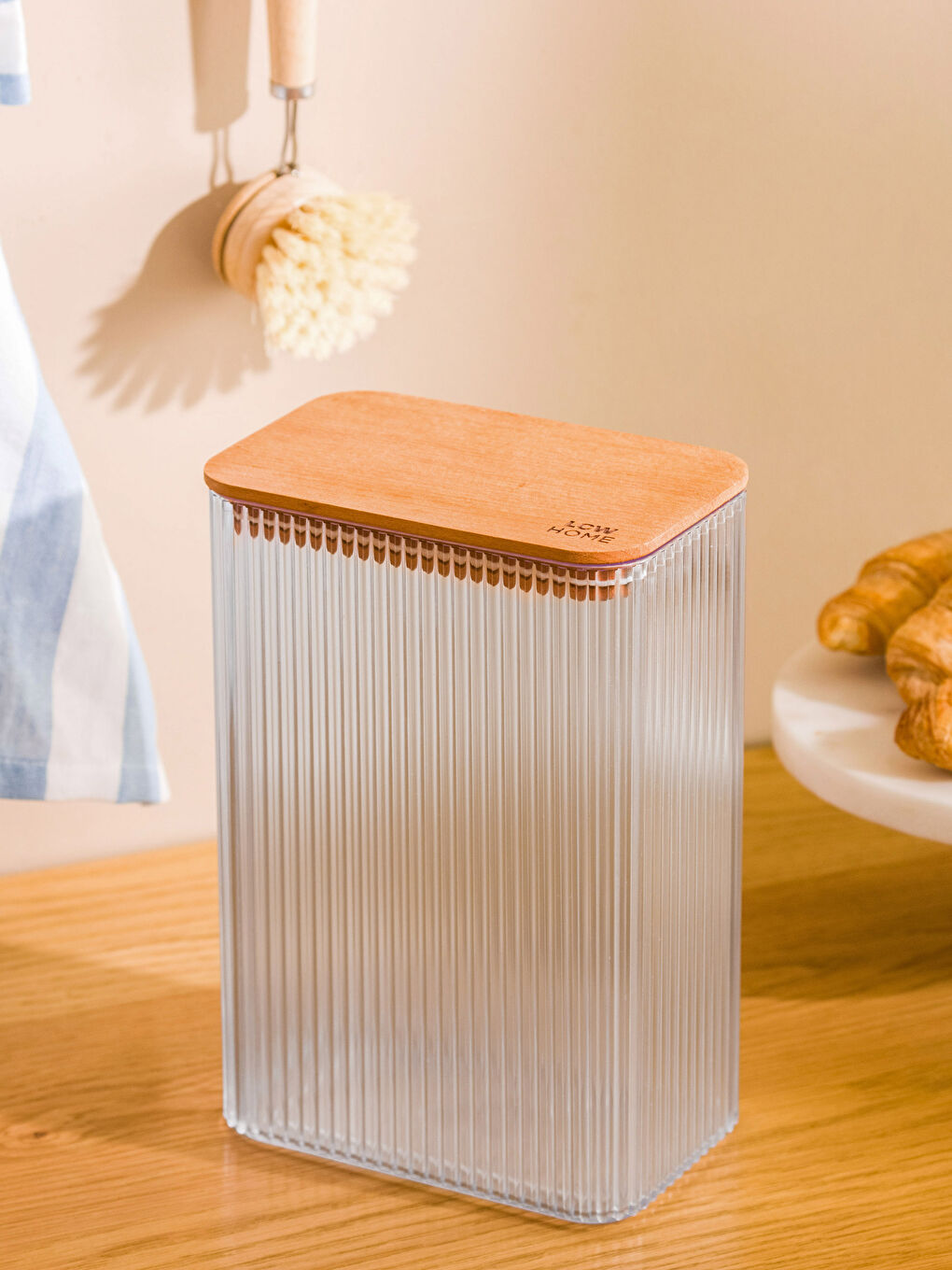 Renksiz Ahşap Kapaklı Saklama Kabı 21x15 cm-1